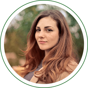 Portrait of a woman with long hair.